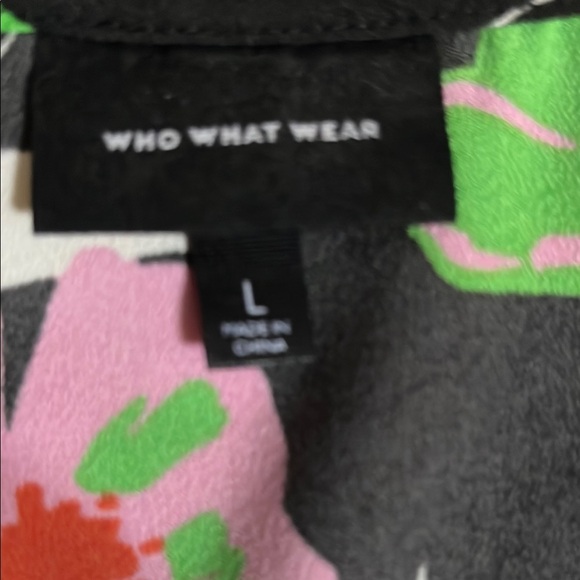 Who What Wear Black Floral Wrap Midi Sleeveless Sundress With Ruffled Asym Hem - Picture 2 of 5